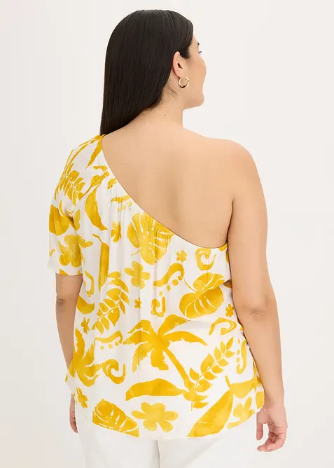 Blus i one-shoulder-modell av viskos med struktur, bonprix