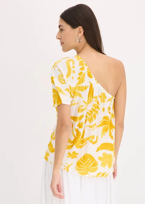 Blus i one-shoulder-modell av viskos med struktur, bonprix