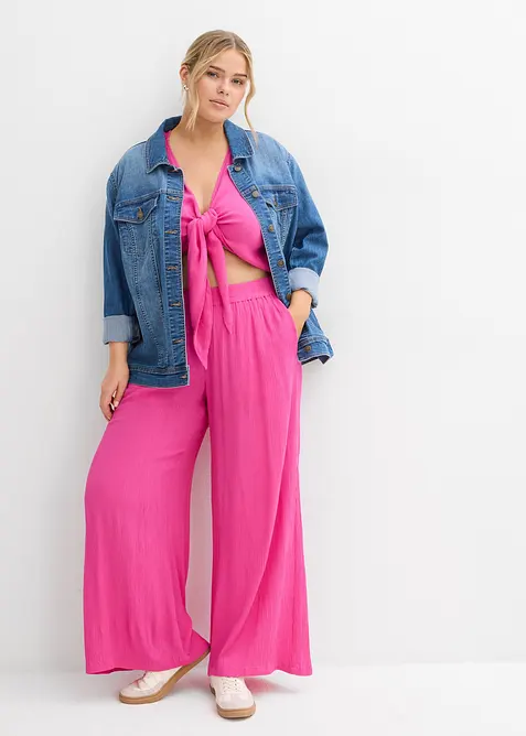 Byxa i dra p&aring;-modell av viskos med mjukt fall, bonprix