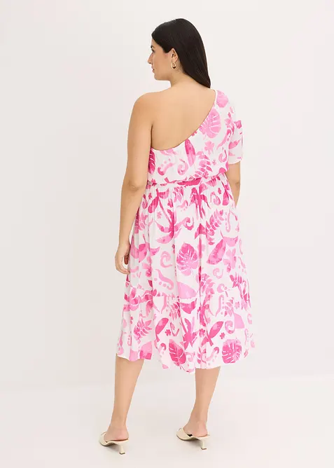 M&ouml;nstrad one shoulder-kl&auml;nning i viskos med struktur, bonprix