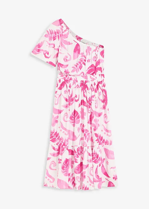 M&ouml;nstrad one shoulder-kl&auml;nning i viskos med struktur, bonprix