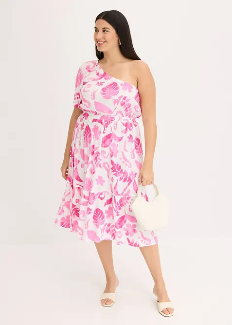 M&ouml;nstrad one shoulder-kl&auml;nning i viskos med struktur, bonprix