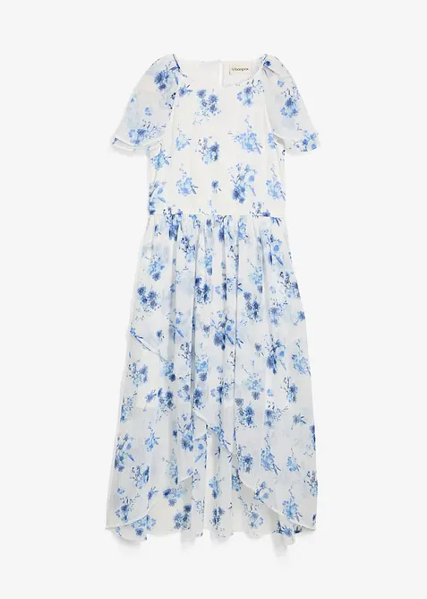 Chiffongklänning för barn av krinklat material, bonprix