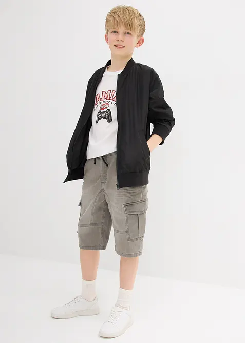 Jeansshorts i sweatmaterial, Regular Fit, bonprix