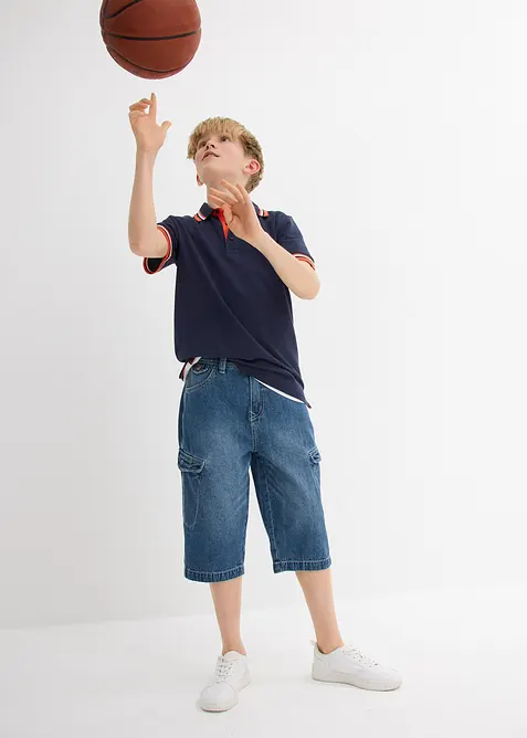 Jeansshorts av ren bomull, Loose Fit, bonprix