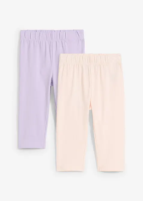 Caprileggings i elastisk bomullsmix f&ouml;r barn (2-pack), bonprix