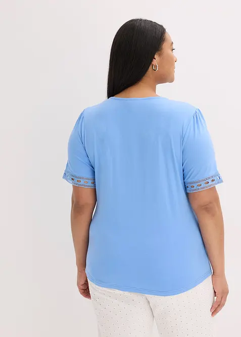 Trik&aring;tunika med spetsband, bonprix