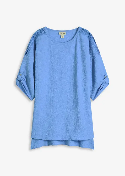 Tunika med struktur och spetsband, bonprix