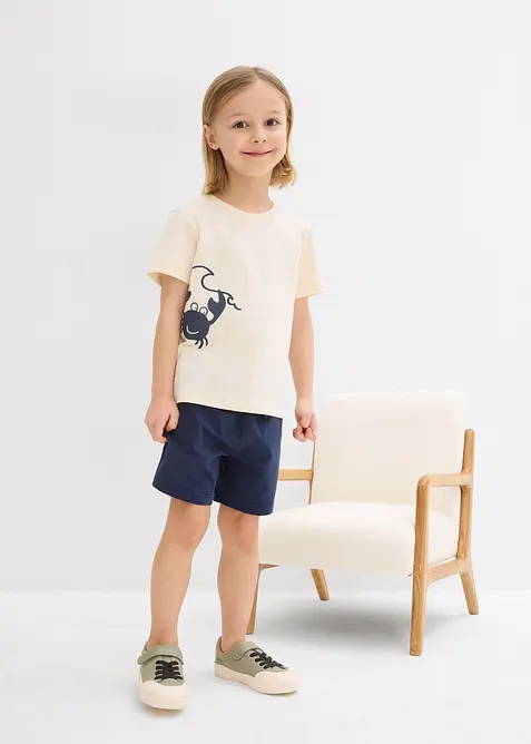 T-shirt och shorts (set i 2 delar) av ekologisk bomull, bonprix
