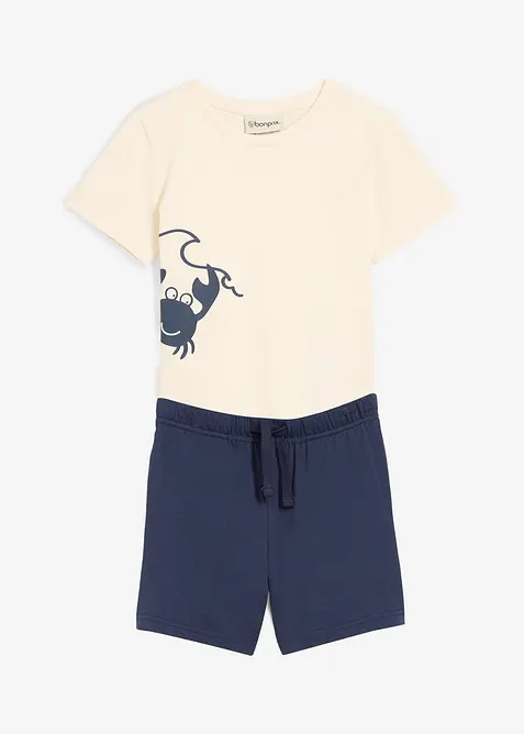 T-shirt och shorts (set i 2 delar) av ekologisk bomull, bonprix