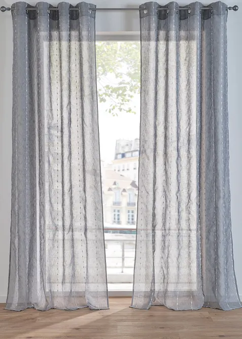 Gardinl&auml;ngd med v&auml;vda r&auml;nder (1-pack), bonprix