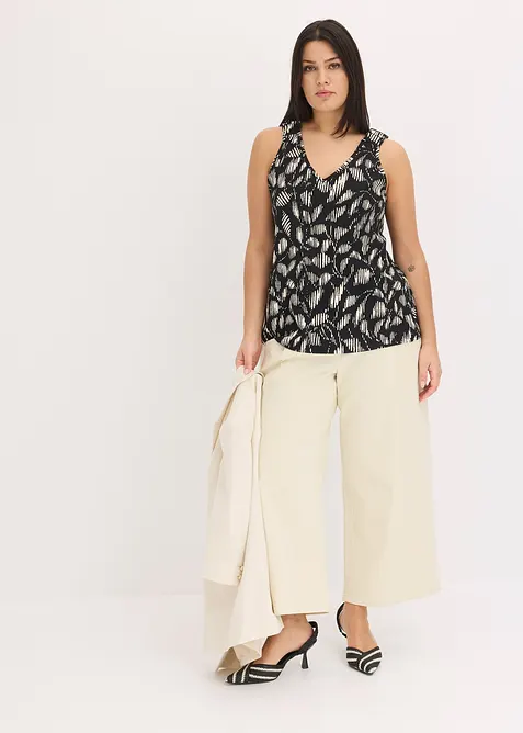 Mönstrat linne av jersey med struktur, bonprix