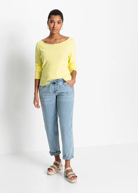 Barrel Jeans Mid Waist, med bekväm midja, bonprix