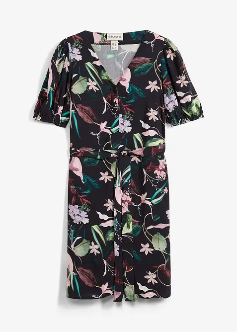 Mamma-/amningsblusklänning i böljande viskos, bonprix