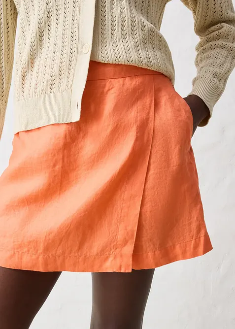 Kort byxkjol av linne, bonprix