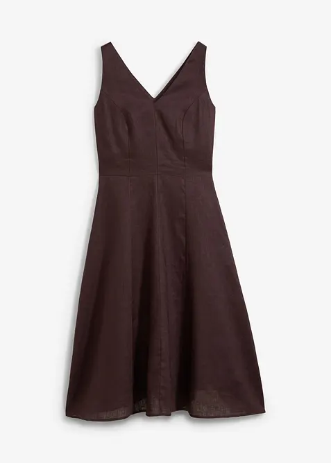 Mellanlång linneklänning, bonprix