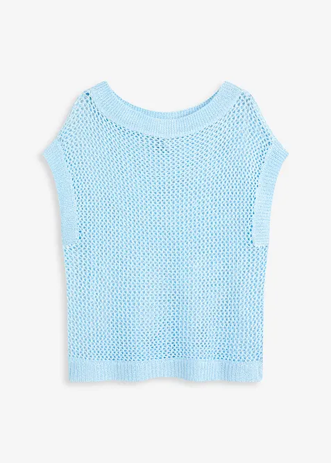 Tröja med hålmönster, av glansigt bandgarn, bonprix