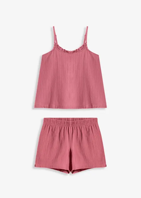 Muslinpyjamas med shorts och smala axelband, bonprix