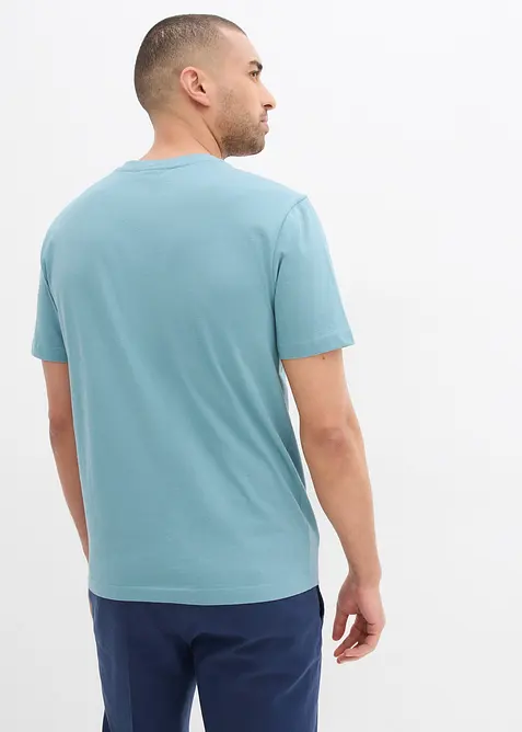 T-shirt med V-ringning (2-pack) av ekologisk bomull, bonprix