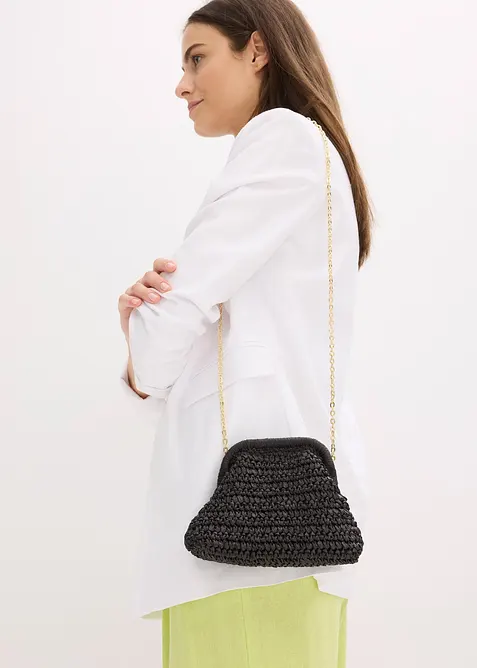 Axelremsväska med halmlook, bonprix