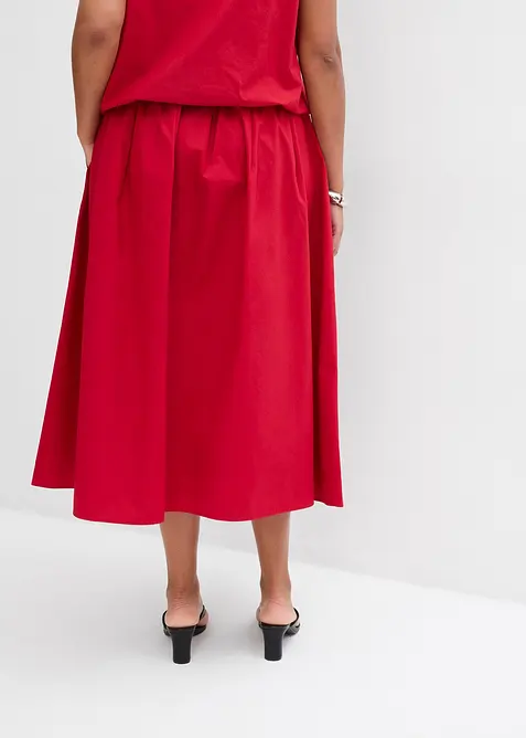 Mellanlång kjol i ren bomull, bonprix