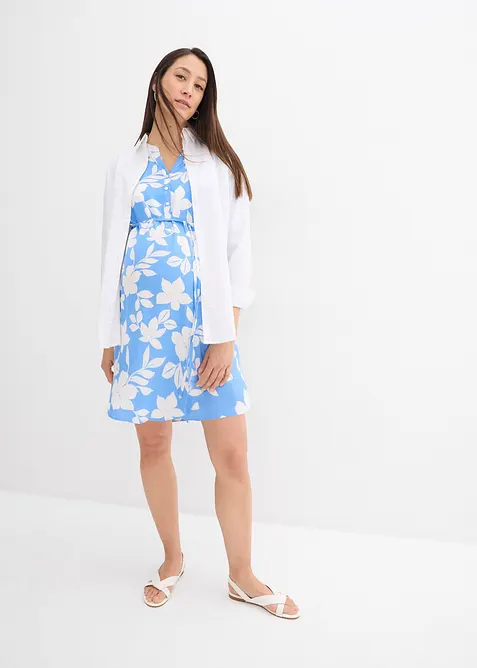 Mamma-/amningsblusklänning i böljande viskos, bonprix