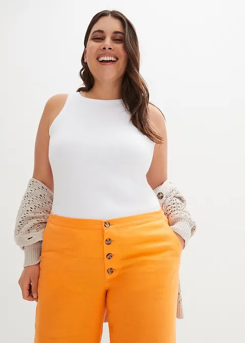 Palazzobyxa med linne, bonprix