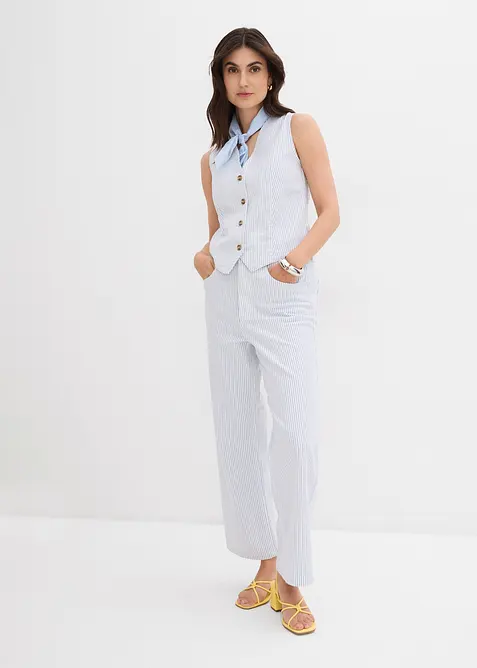 Wide Leg Cropped jeans med hög midja, bonprix