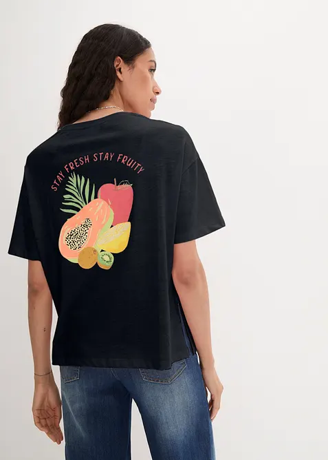 Oversizetopp med tryck på ryggen, bonprix