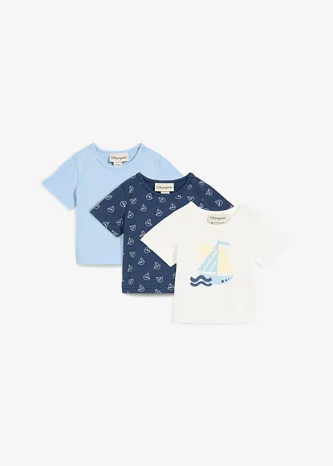 T-shirt av ekologisk bomull f&ouml;r bebisar (3-pack), bonprix