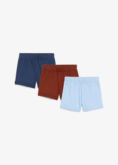 Jerseyshorts i ren ekologisk bomull för bebisar (3-pack), bonprix
