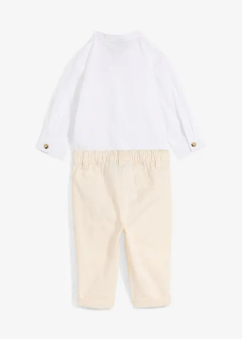 Bodyskjorta och chinos i bomull för bebisar (2 delar), bonprix