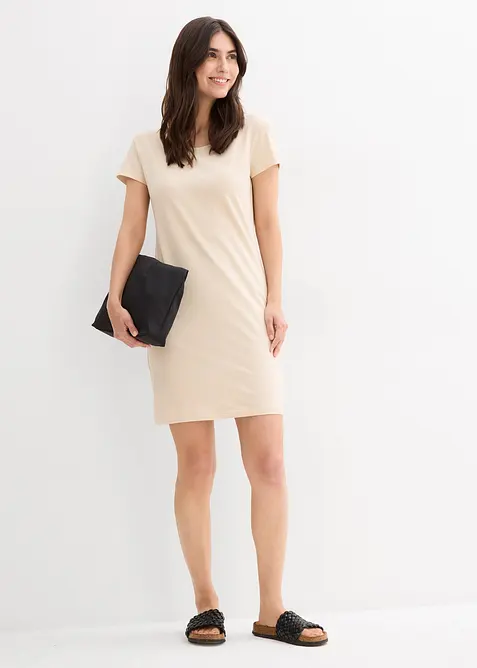 Jerseykl&auml;nning i ekologisk bomull med stretch, bonprix