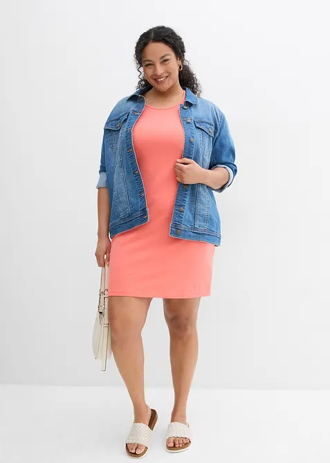 Jerseyklänning i ekologisk bomull med stretch, bonprix