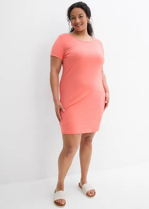 Jerseyklänning i ekologisk bomull med stretch, bonprix