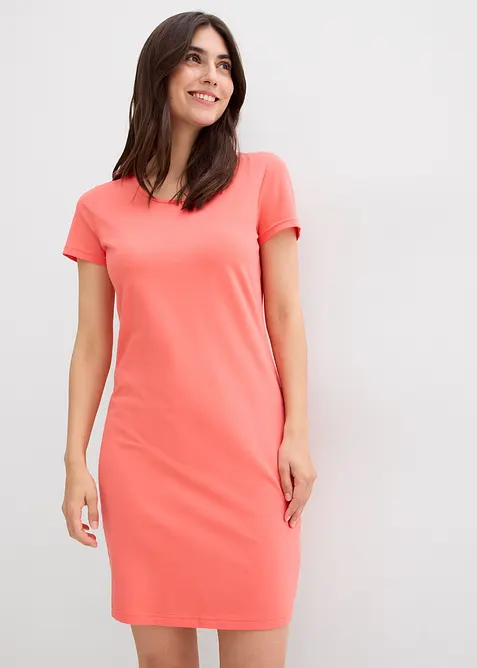 Jerseyklänning i ekologisk bomull med stretch, bonprix