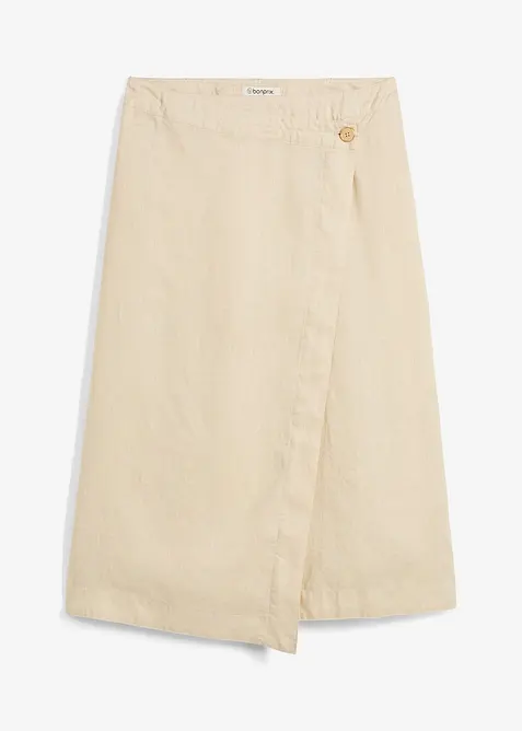 Omlottkjol i linne, bonprix