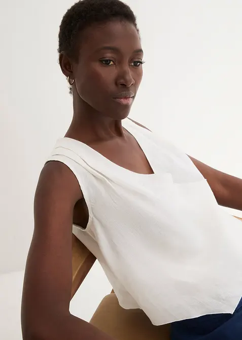 Bluslinne med omlottlook i rent linnematerial, bonprix