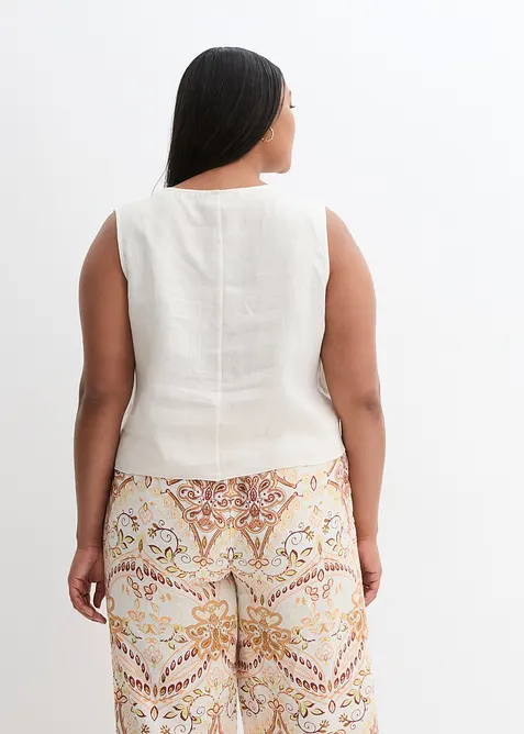 Bluslinne med omlottlook i rent linnematerial, bonprix