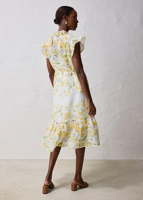 Maxiklänning i rami med skirt blommönster, bonprix