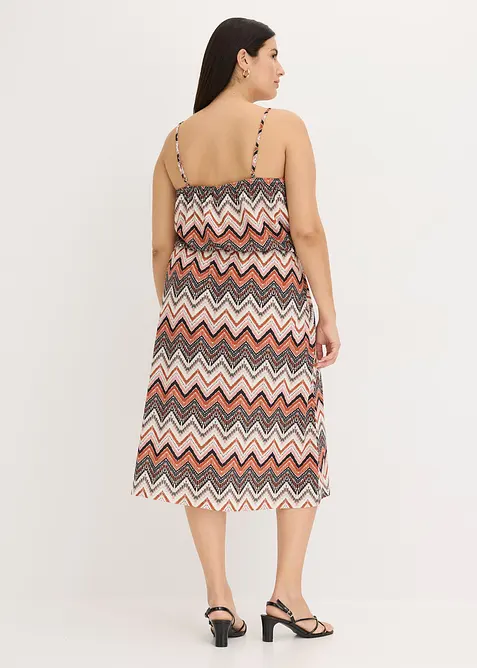 M&ouml;nstrad kl&auml;nning med smala axelband, bonprix