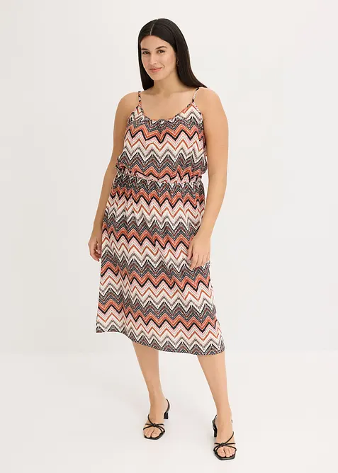 M&ouml;nstrad kl&auml;nning med smala axelband, bonprix