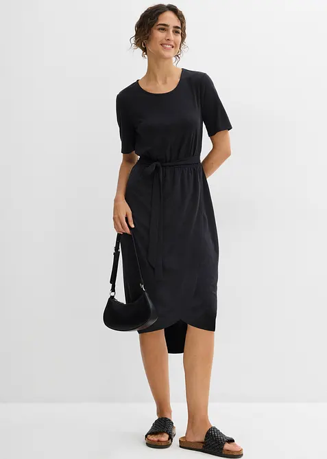 Figurnära trikåklänning av mjuk viskos, bonprix