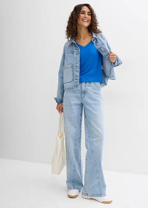 Oversizetopp i följsam viskosmix, bonprix