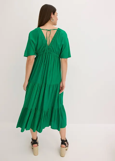 Mellanlång klänning i följsam viskos, bonprix