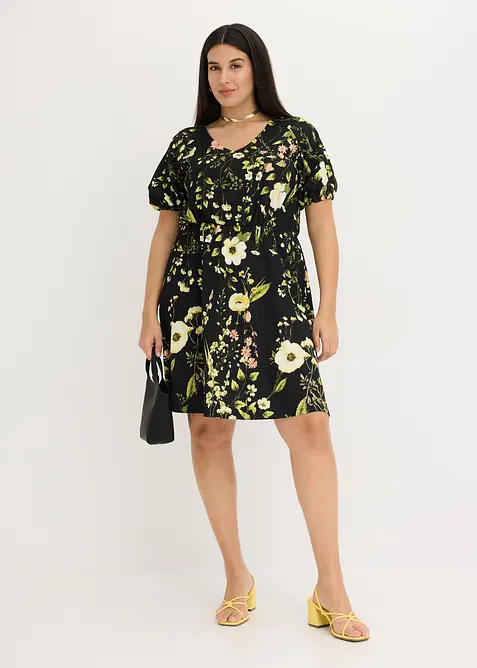 Kl&auml;nning med puff&auml;rmar, bonprix