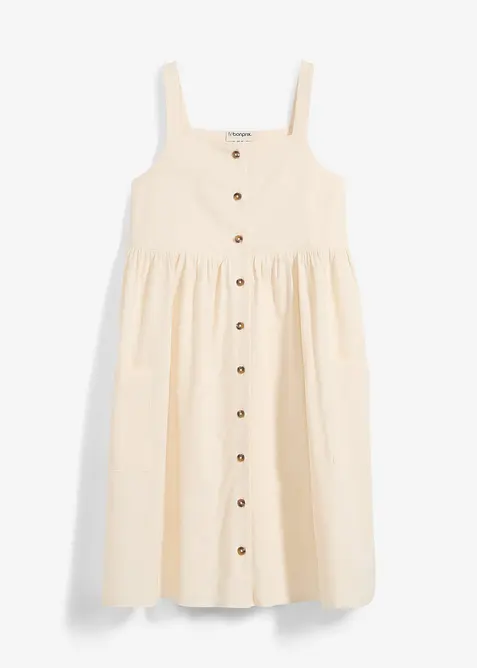 Hängselklänning av svalkande linnemix, bonprix