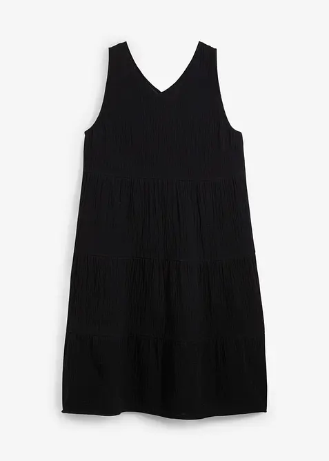 Klänning av mjuk muslin med axelband, bonprix