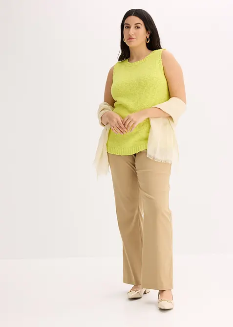 Stickad topp av bomull med strukturmönster, bonprix