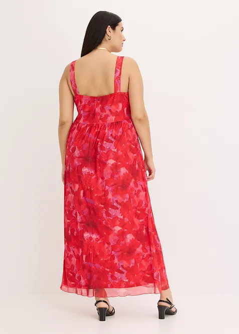 Mönstrad maxiklänning i mjuk mesh, bonprix